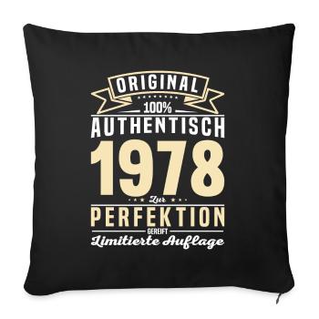 Authentisches 1978 Vintage Geschenk - Sofakissenbezug 45 x 45 cm - Schwarz - Vorne