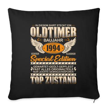 Vintage Oldtimer Geschenk 1994 - Sofakissenbezug 45 x 45 cm - Schwarz - Vorne