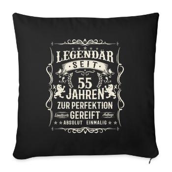 55 Jahre Perfektion - Sofakissenbezug 45 x 45 cm - Schwarz - Vorne