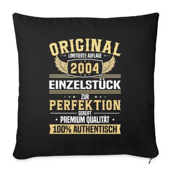 Einzigartiges 2004 Geburtstagsgeschenk - Sofakissenbezug 45 x 45 cm - Schwarz - Vorne