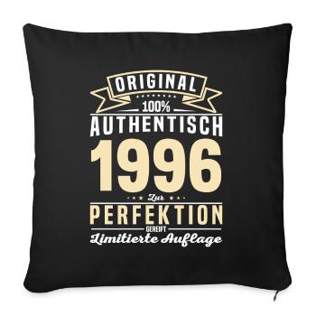 Authentisches Geburtstagsgeschenk 1996 - Sofakissenbezug 45 x 45 cm - Schwarz - Vorne