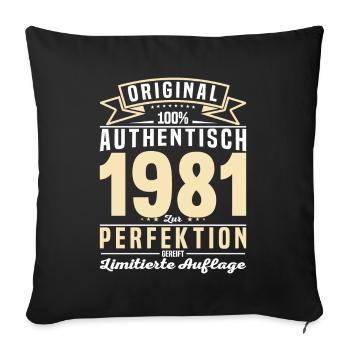 Authentisches Geschenk 1981 - Sofakissenbezug 45 x 45 cm - Schwarz - Vorne