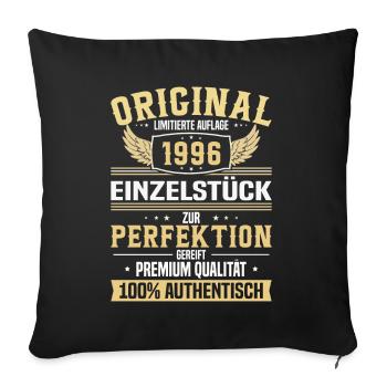 1996 Geburtstag Limitiert - Sofakissenbezug 45 x 45 cm - Schwarz - Vorne