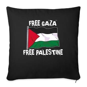 Freedom for Gaza and Palestine - Sofa pillowcase 17,3'' x 17,3'' (45 x 45 cm) - black - Front