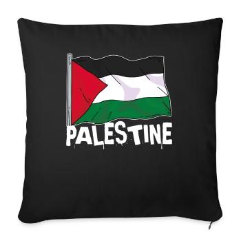 Fier du drapeau de la Palestine - Housse de coussin décorative 45 x 45 cm - noir - Devant