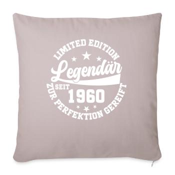 Geburtstagsgeschenk Jahrgang '60er - Sofakissenbezug 45 x 45 cm - helles Taupe - Vorne
