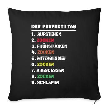Zockertraum - Sofakissenbezug 45 x 45 cm - Schwarz - Vorne