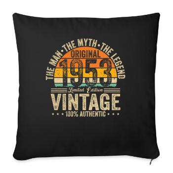 Vintage Man Myth 1953 Limited Edition - Sofa pillowcase 17,3'' x 17,3'' (45 x 45 cm) - black - Front