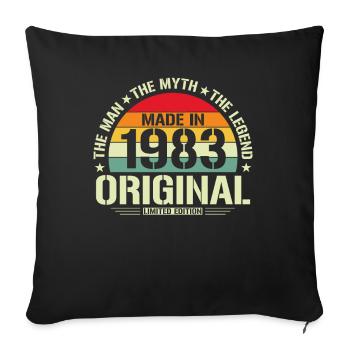 Legendary Man of '83 - Sofa pillowcase 17,3'' x 17,3'' (45 x 45 cm) - black - Front