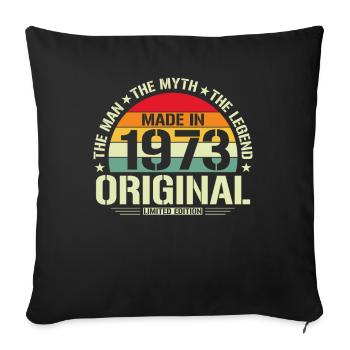 Legendary 1973 - 50 Years - Anniversary Gift - Sofa pillowcase 17,3'' x 17,3'' (45 x 45 cm) - black - Front