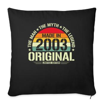 Légende 20/21 ans mari 2003 cadeau d’anniversaire - Housse de coussin décorative 45 x 45 cm - noir - Devant
