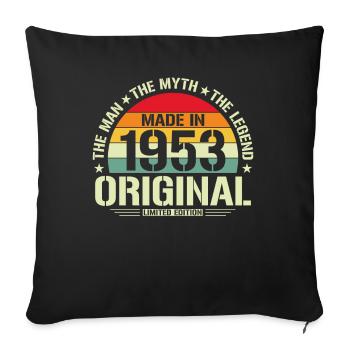 Légende de l’anniversaire de 1953 - Housse de coussin décorative 45 x 45 cm - noir - Devant