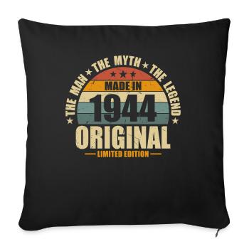Legendary 79-year-old man in 1944 - Sofa pillowcase 17,3'' x 17,3'' (45 x 45 cm) - black - Front