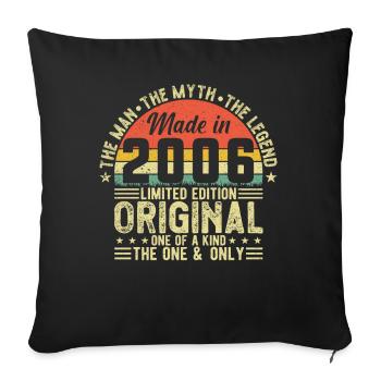 Millésime 2006 légendaire - Housse de coussin décorative 45 x 45 cm - noir - Devant
