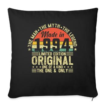 Legendary vintage '94 - Sofa pillowcase 17,3'' x 17,3'' (45 x 45 cm) - black - Front