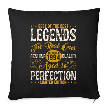 Legendary year of birth '94 - Sofa pillowcase 17,3'' x 17,3'' (45 x 45 cm) - black - Front