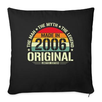 Chemise Vintage 2006 - Housse de coussin décorative 45 x 45 cm - noir - Devant