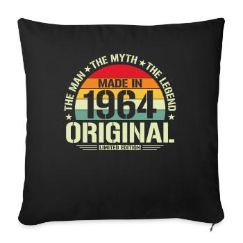 Unique 1964 - Sofa pillowcase 17,3'' x 17,3'' (45 x 45 cm) - black - Front