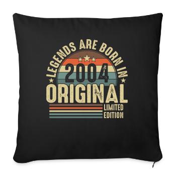 Légendaire Né en 2004 - Housse de coussin décorative 45 x 45 cm - noir - Devant