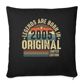 Chemise d’anniversaire légendaire 2005 - Housse de coussin décorative 45 x 45 cm - noir - Devant