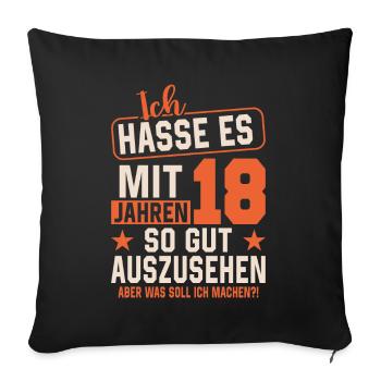 18 & Immer Stilvoll! - Sofakissenbezug 45 x 45 cm - Schwarz - Vorne