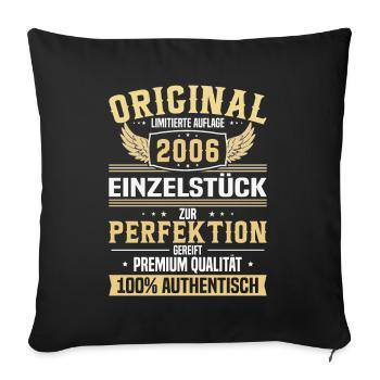 Einzigartiges 2006 Geburtstagsgeschenk - Sofakissenbezug 45 x 45 cm - Schwarz - Vorne
