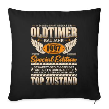 Vintage '97 Geburtstag - Sofakissenbezug 45 x 45 cm - Schwarz - Vorne