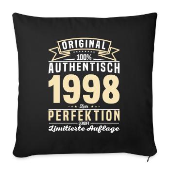 Authentisches Vintage-Geschenk 1998 - Sofakissenbezug 45 x 45 cm - Schwarz - Vorne