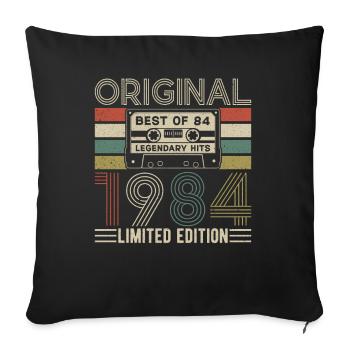 Millésime 1984 - Housse de coussin décorative 45 x 45 cm - noir - Devant