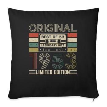 1953: Vintage 70th Birthday - Sofa pillowcase 17,3'' x 17,3'' (45 x 45 cm) - black - Front