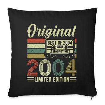 2004 - Vintage Birthday - Sofa pillowcase 17,3'' x 17,3'' (45 x 45 cm) - black - Front