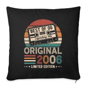 Millésime 2006 - Légendaire 18e anniversaire - Housse de coussin décorative 45 x 45 cm - noir - Devant