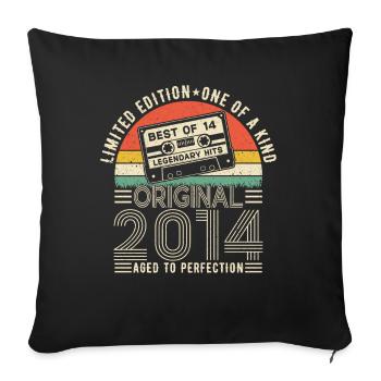 2014 Vintage Retro - Sofa pillowcase 17,3'' x 17,3'' (45 x 45 cm) - black - Front
