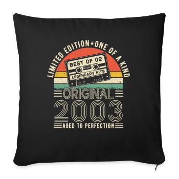2003: Legendary vintage - Sofa pillowcase 17,3'' x 17,3'' (45 x 45 cm) - black - Front