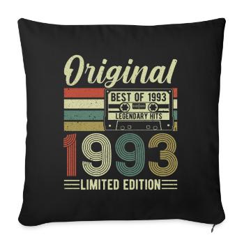 1993: Vintage Birthday - Sofa pillowcase 17,3'' x 17,3'' (45 x 45 cm) - black - Front
