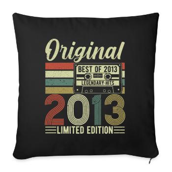 2013 - Vintage 10th Birthday - Sofa pillowcase 17,3'' x 17,3'' (45 x 45 cm) - black - Front