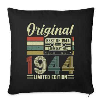1944 Birthday - Sofa pillowcase 17,3'' x 17,3'' (45 x 45 cm) - black - Front