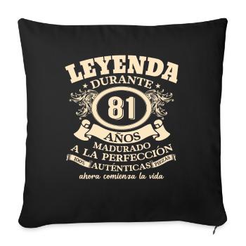 81st Birthday: Vintage Legend 1942 - Sofa pillowcase 17,3'' x 17,3'' (45 x 45 cm) - black - Front