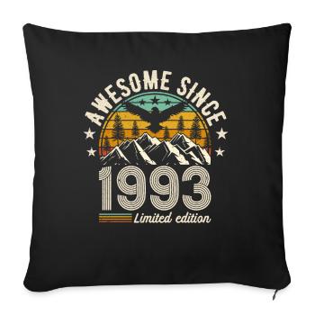 1993 vintage birthday t-shirt - Sofa pillowcase 17,3'' x 17,3'' (45 x 45 cm) - black - Front