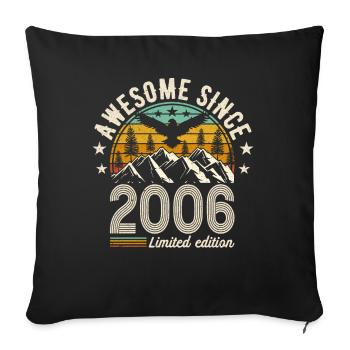 Born in 2006 - Sofa pillowcase 17,3'' x 17,3'' (45 x 45 cm) - black - Front