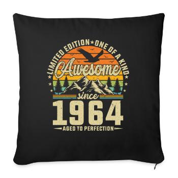 1964: Vintage Birthday Legends - Sofa pillowcase 17,3'' x 17,3'' (45 x 45 cm) - black - Front