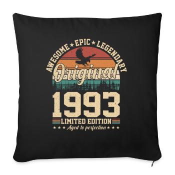Original 1993 : cadeau rétro légendaire - Housse de coussin décorative 45 x 45 cm - noir - Devant
