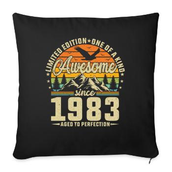 Millésime 1983 - Housse de coussin décorative 45 x 45 cm - noir - Devant