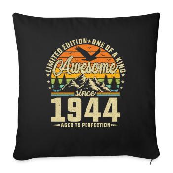 1944: Vintage 80th Birthday - Sofa pillowcase 17,3'' x 17,3'' (45 x 45 cm) - black - Front