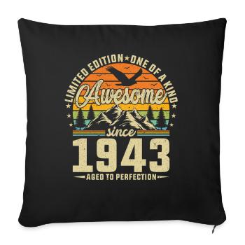 1943: A Legendary Year - Sofa pillowcase 17,3'' x 17,3'' (45 x 45 cm) - black - Front
