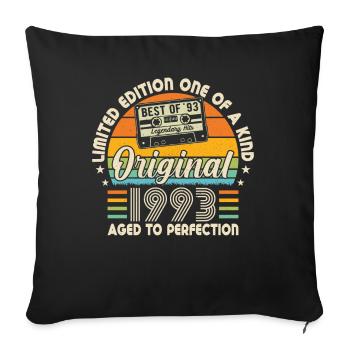 1993 - Vintage Birthday Humor - Sofa pillowcase 17,3'' x 17,3'' (45 x 45 cm) - black - Front