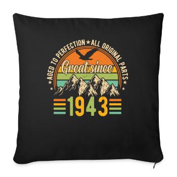 1943 Vintage Birthday - Sofa pillowcase 17,3'' x 17,3'' (45 x 45 cm) - black - Front