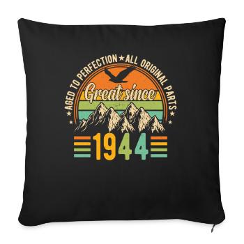 1944 Birthday Gift - Vintage Retro - Sofa pillowcase 17,3'' x 17,3'' (45 x 45 cm) - black - Front