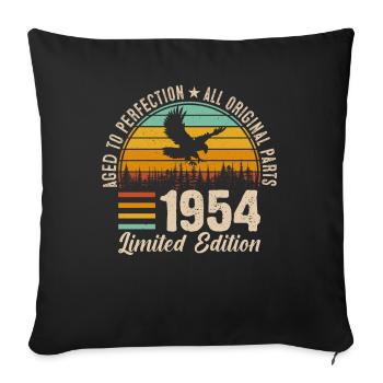 1954 - 70th Birthday Retro Design - Sofa pillowcase 17,3'' x 17,3'' (45 x 45 cm) - black - Front