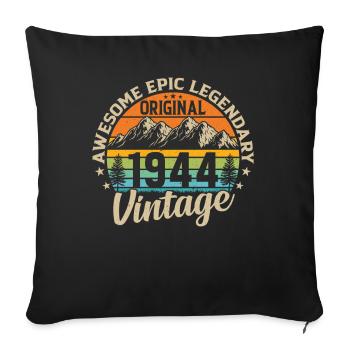 1944 Birthday Shirt - Vintage Gift Idea - Sofa pillowcase 17,3'' x 17,3'' (45 x 45 cm) - black - Front